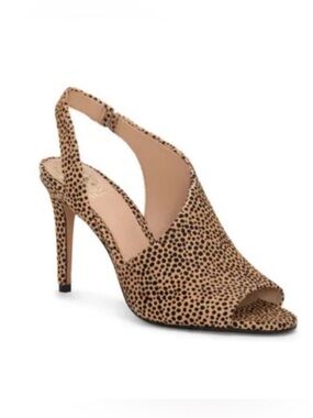 NWT VINCE CAMUTO | Crasantha Calf Hair Animal‎ Print Peep Toe Heels Sz. 7.5